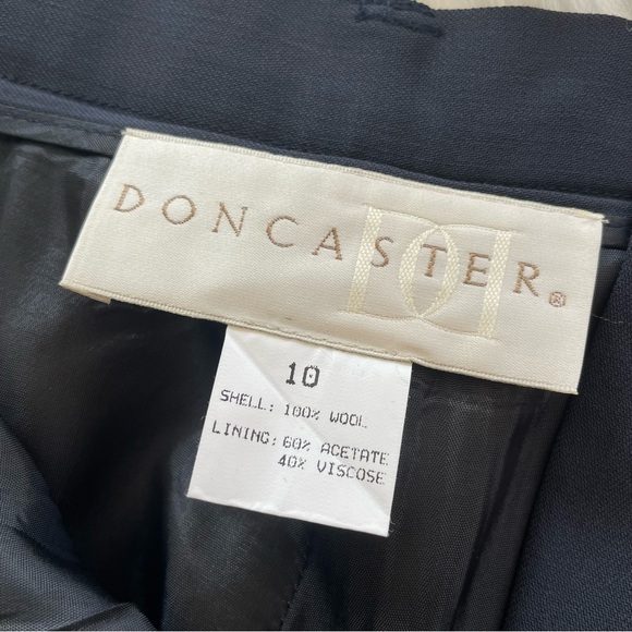 Doncaster High Waisted Wool Trousers/Slacks Navy Blue Size 10 - Picture 11 of 16